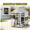 Outdoor dog house, wooden dog house