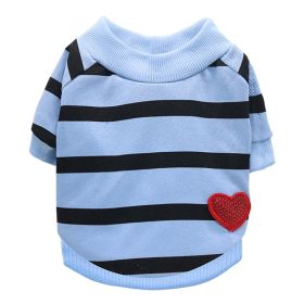 Jarre Aero Bull Pug Puppy Clothes Teddy Milk Cat Pet Spring And Summer Thin Small Dog Puppy (Option: Blue-M)